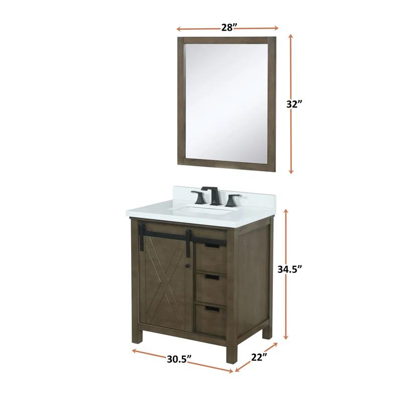 Lexora Marsyas 30 in W x 22 in D Single Bath Vanity