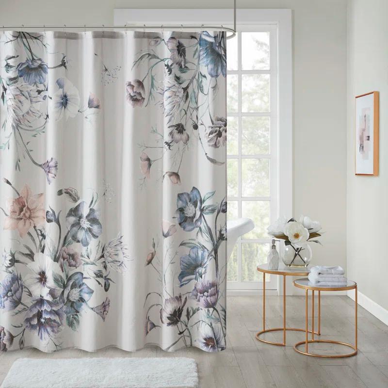 Madison Park Cassandra Printed Cotton Shower Curtain