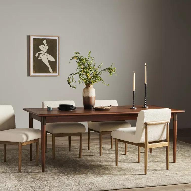 Scandinavian Inspired Extendable Dining Table in Classic Brown