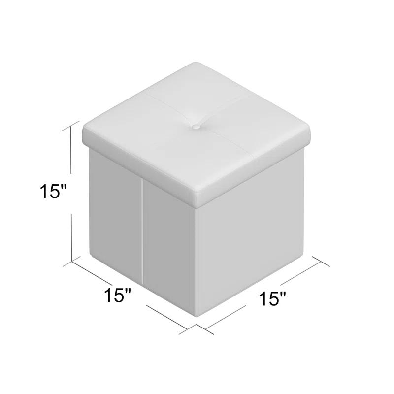 Simplify Luxora Faux Leather Ottoman