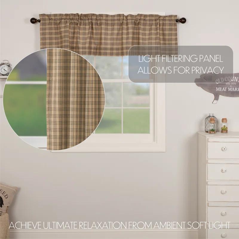 VHC Brands Sawyer Mill Plaid Cotton Tailored Window Valance
