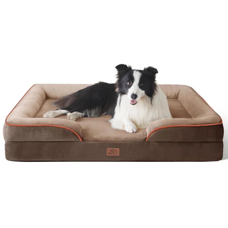Orthopedic Dog Bed For Large Dogs - Big Washable Calming Dog Sofa Beds Large, Supportive Foam Pet Couch Bed With Removable Washable Cover, Waterproof Lining And Nonskid Bottom