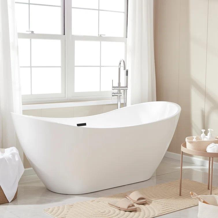 Ophelia 71" x 32'' Freestanding Soaking Acrylic Bathtub