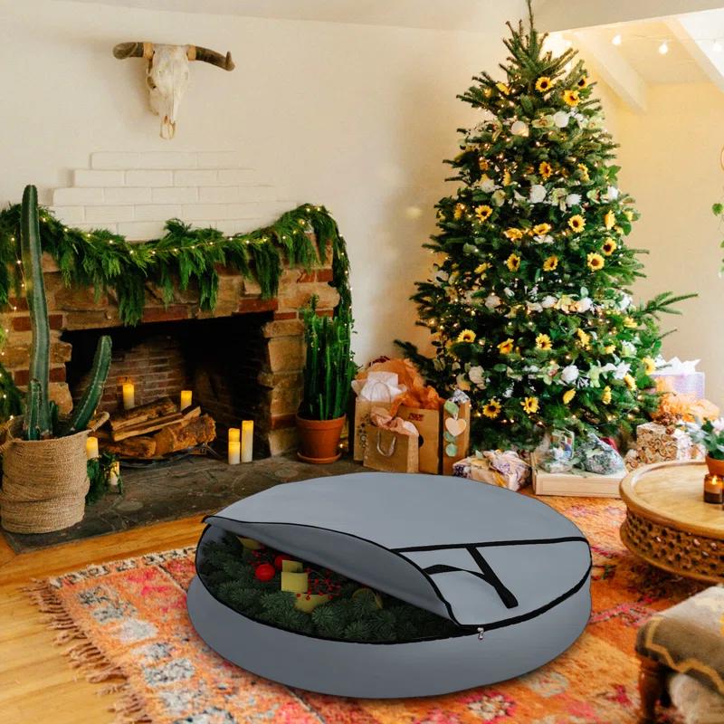 The Holiday Aisle® HeavyDuty Multipurpose Zippered Chritsmas Wreath Storage Bag,Sturdy & Durable Garland Wreaths Holder