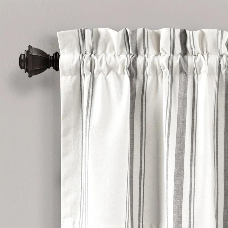 Lush Decor Striped Cotton Tailored Window Valance