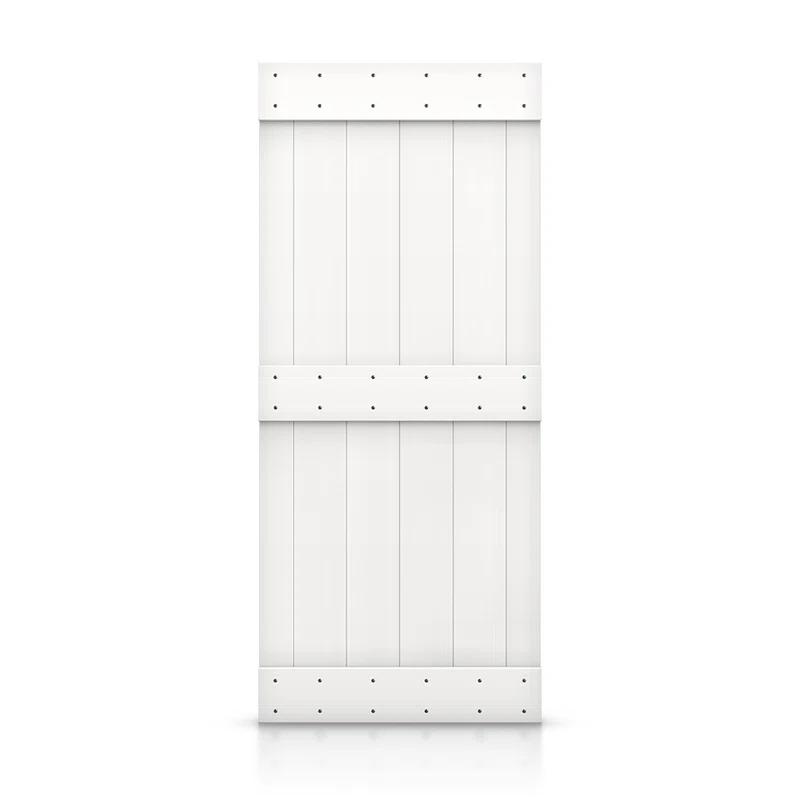 Calhome 84'' Solid Wood Paneled without Installation Hardware Kit Barn Door