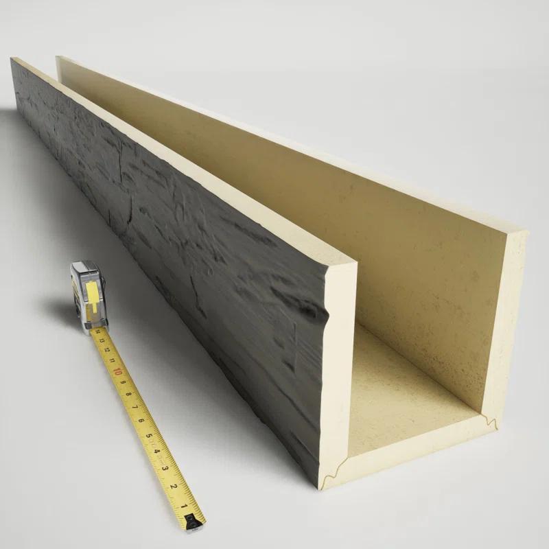Ekena Millwork Hand Hewn Timberthane Faux Wood 3-Sided Ceiling Beam (U-beam)