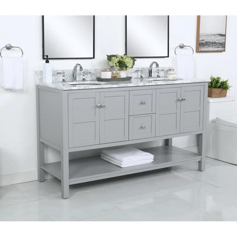 Lark Manor™ Amyra Hoefer 60" Double Bathroom Vanity Set