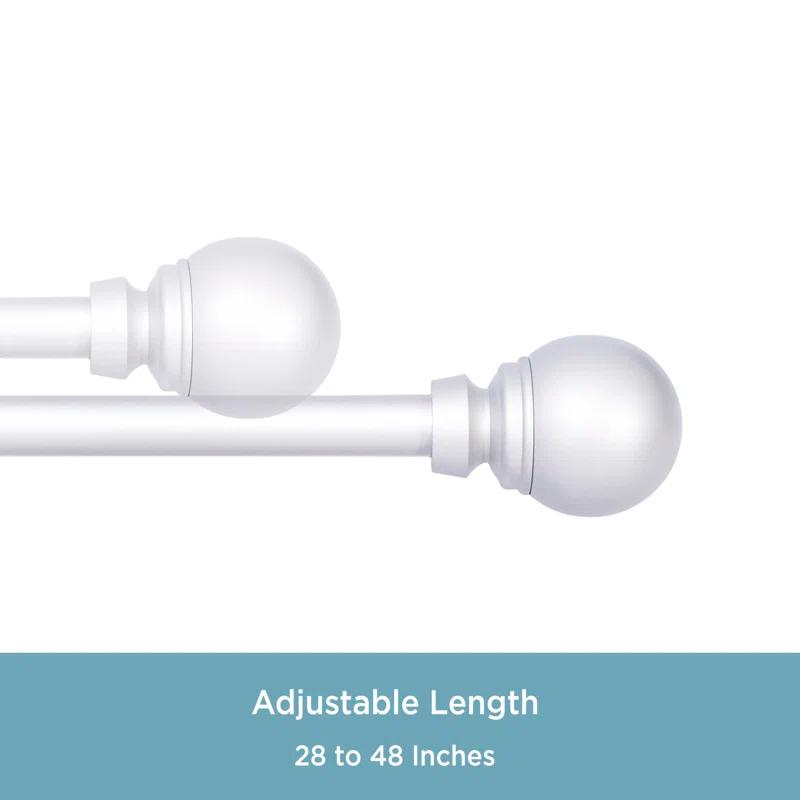 Kenney MUSA Mae 5/8" Standard Decorative Curtain Rod Adjustable 0.63" Single Curtain Rod