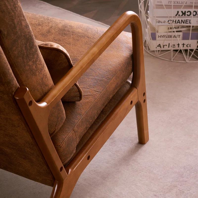 Lemley 25.6" Wide Armchair Solid Wood Aceent Chair