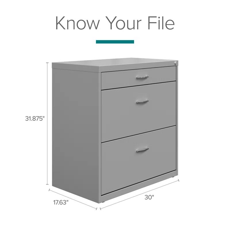 Inbox Zero Clete 30'' Wide 3 -Drawer Steel File Cabinet