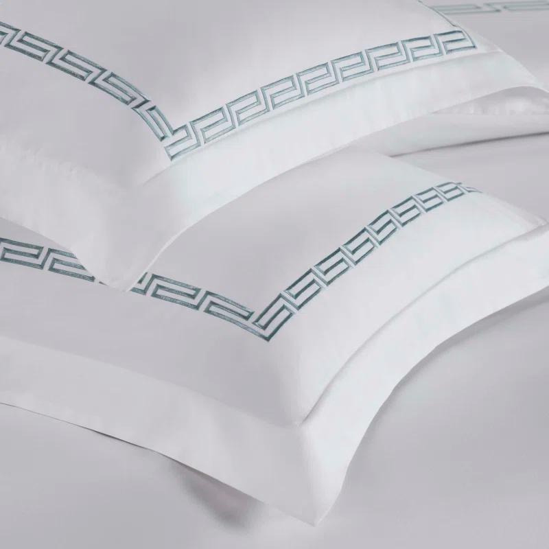 Superior Harrison Cotton Greek Key Embroidered 3 Piece Duvet Cover Set by Superior