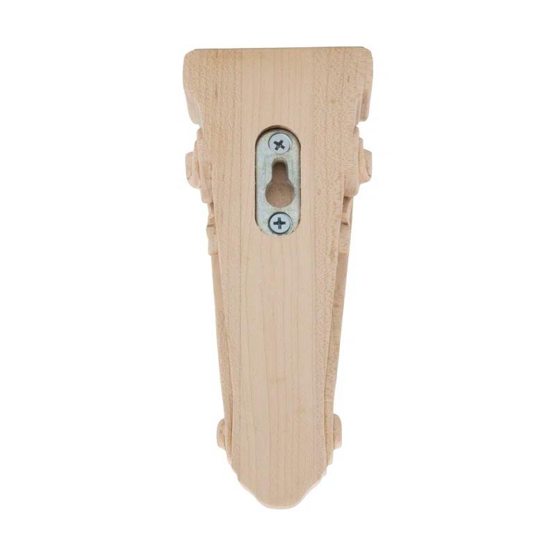 Architectural Products by Outwater L.L.C. 7-1/8 in x 2-3/4 in x 1-3/8 in Unfinished Hand Carved Solid Acanthus Leaf Wood Corbel