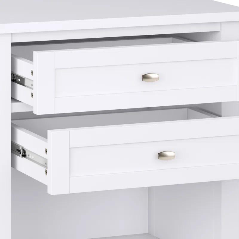 Simpli Home Warm Shaker 24"W Solid Wood Bedside Table with Two Drawers