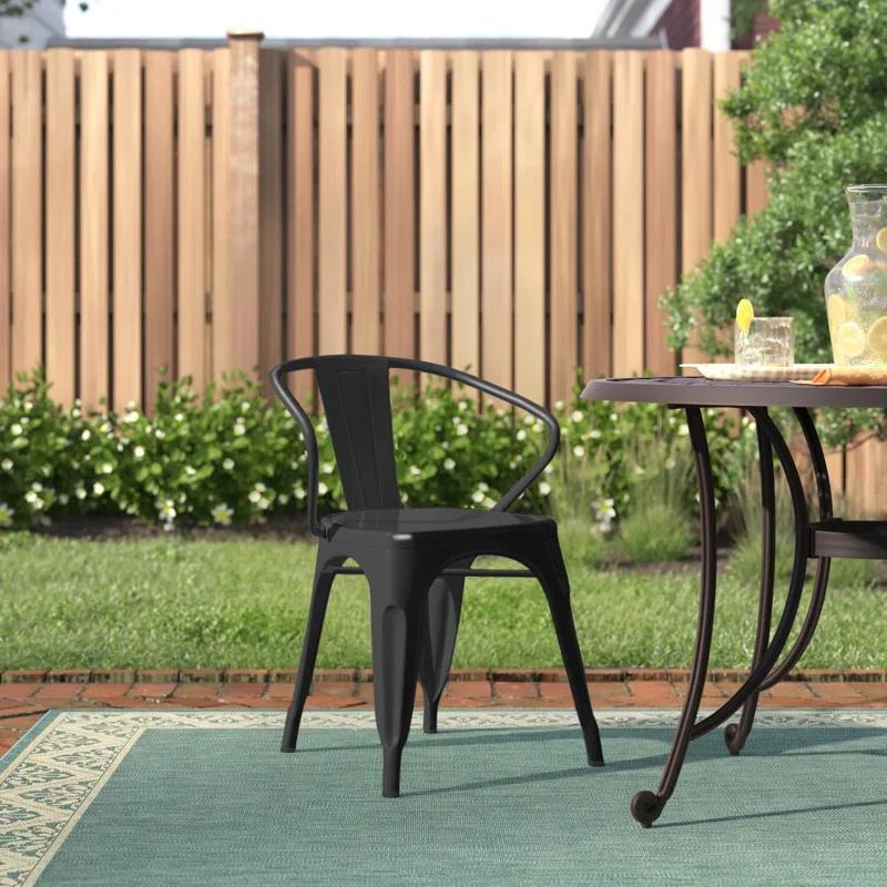 Flash Furniture Hucheson Metal Indoor-Outdoor Chair with Arms