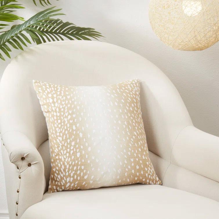 Saro Antelope Collection Abstract Linen Pillow Cover