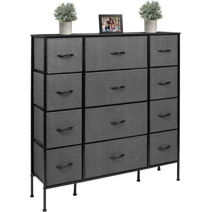 Sorbus Sorbus 12 Drawers Dresser with Steel Frame and Wood Top