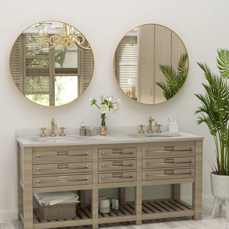 Mercer41 Alauni Round Bathroom Vanity Mirror Wall Mounted Bathroom Circle Mirrors for over sink,Home Decor