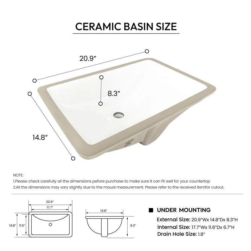 Vinnova Malaga 43'' Stone Single Bathroom Vanity Top with Sink