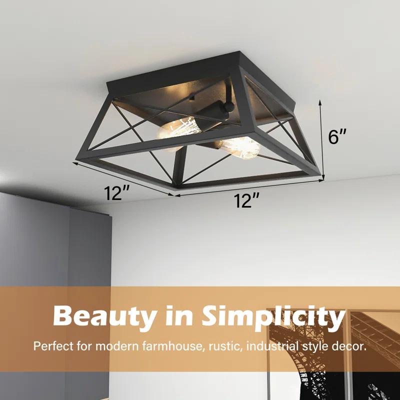 Moen 2-Light Finished Cage Classic Modern Dimmable Flush Mount Light