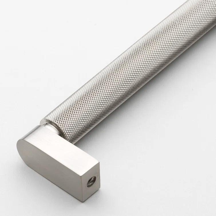 6.25-inch Brushed Nickel Knurled Bar Pull with Mounting Hardware