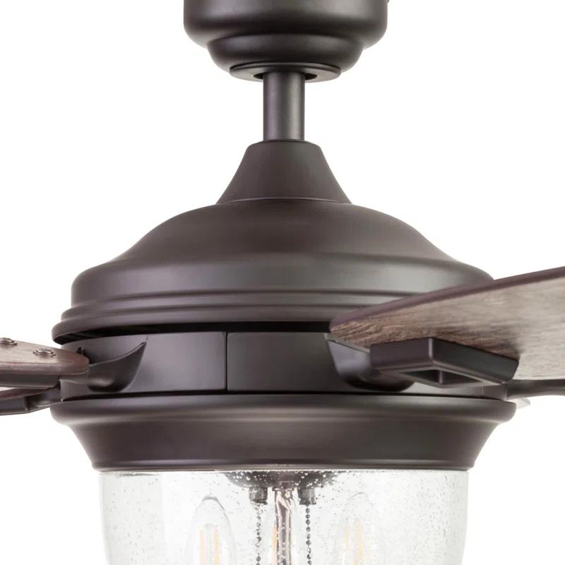 52" Glencrest 5 - Blade Standard Ceiling Fan with Pull Chain and Light Kit Included