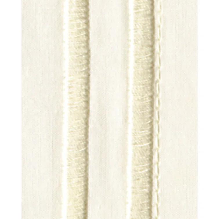 Ivory Cotton Full/Queen Percale Duvet Cover with Satin Stitch