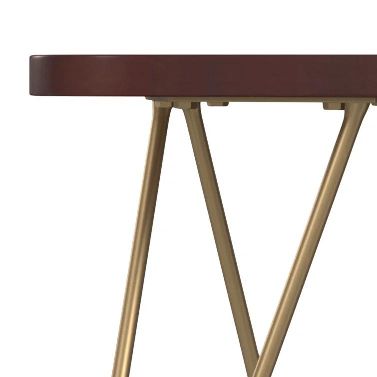 Simpli Home Patrice Solid Mango Wood Mid-Century Modern End Table with Unique Shaped Top and Hairpin Legs & Reviews | Wayfair