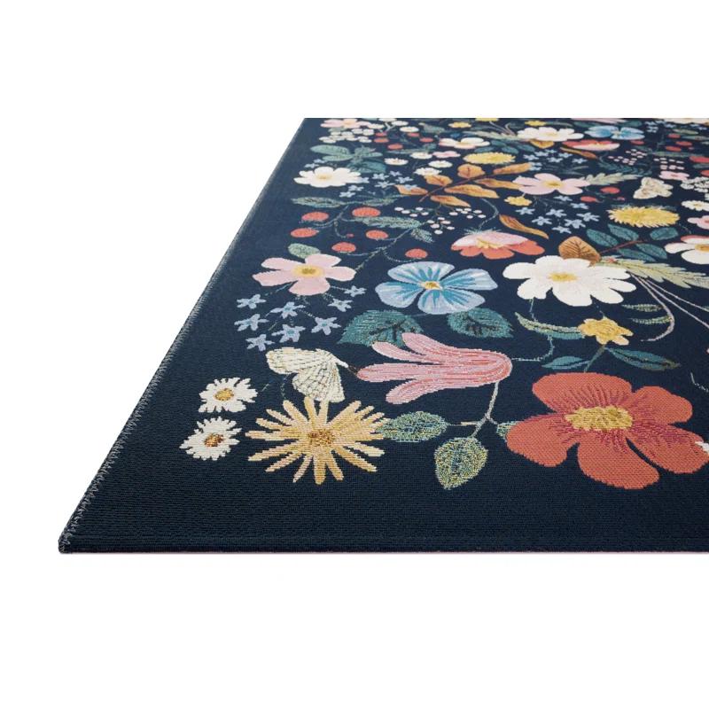 Rifle Paper Co. x Loloi Perennial Black/Navy Indoor / Outdoor Area Rug