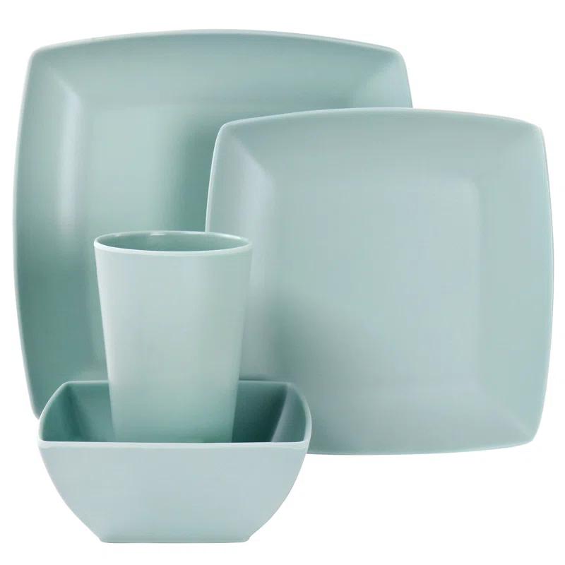 Gibson Home 16 Piece Melamine Dinnerware Set, Service for 4