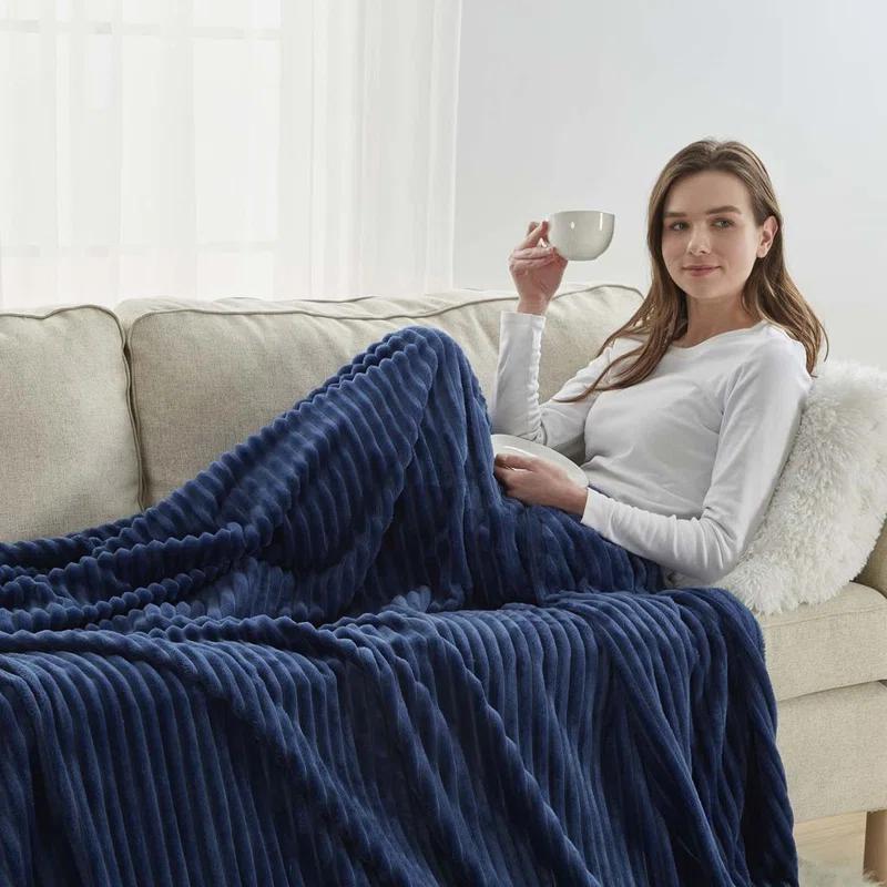 Nestl Nestl Cut Plush Cozy Throw Blanket - Fuzzy Warm Fleece Bed Blankets - Throws for Sofa, Bed, and Couch
