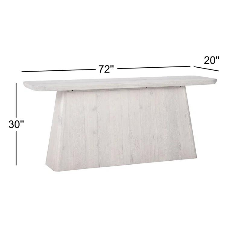 White Wash Oak Wood Console Table with Storage