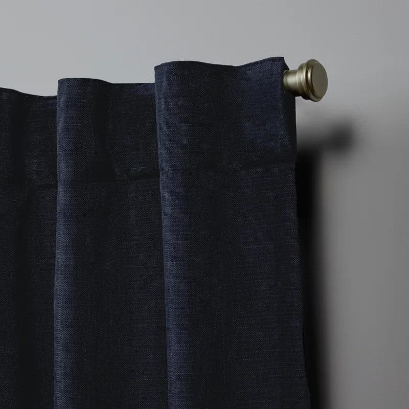 Nicole Miller Nicole Miller Faux Linen Slub Textured Hidden Tab/Rod Pocket Top Light Filtering Curtain Panel Pair (Set of 2)
