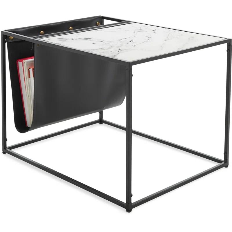 ClickDecor Wilson Modern Accent Side Table with Marble Top
