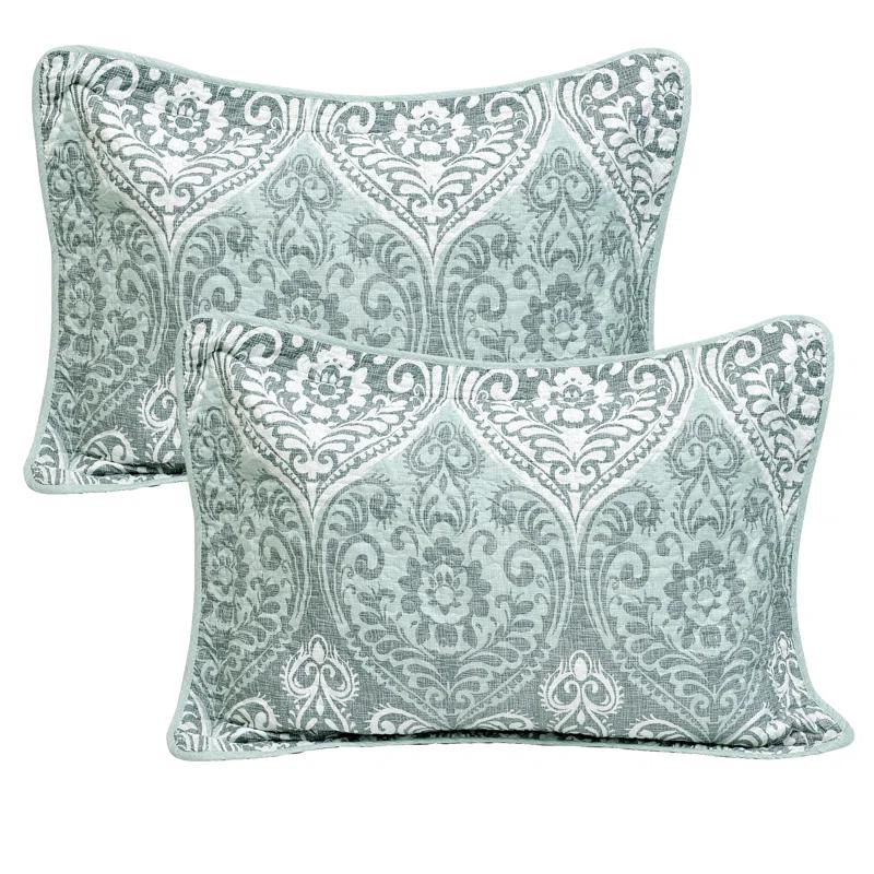 Home Soft Things 5 Piece Kingston Damask Printed Microfiber Quilts Set