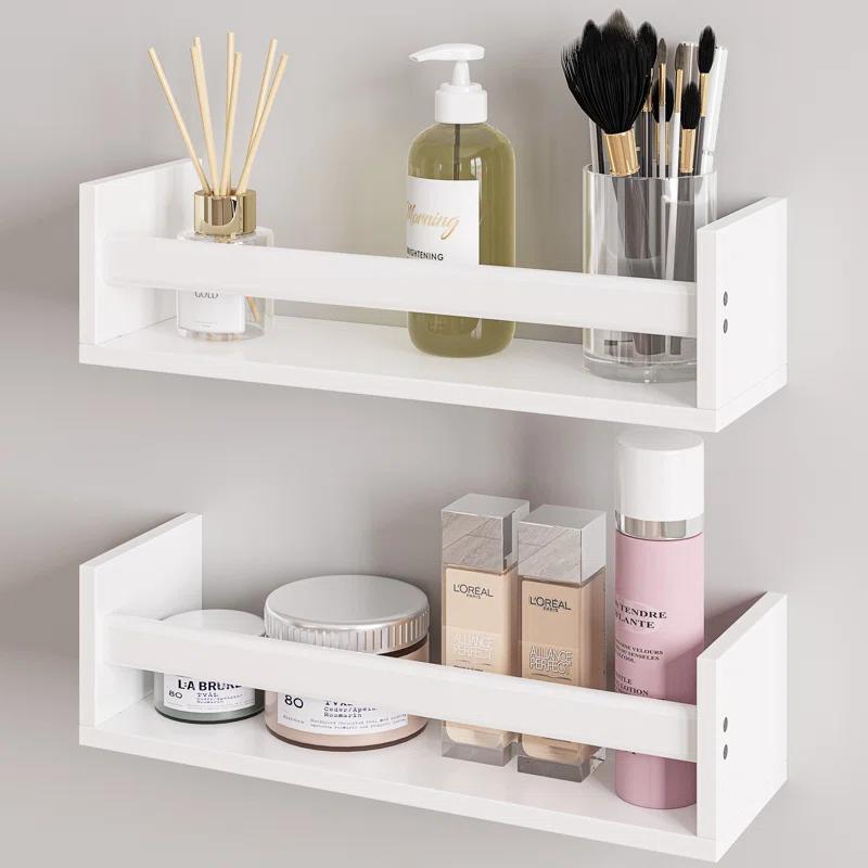 Ballucci Rigga 16" Floating Shelves with Front Bar (Set of 2)