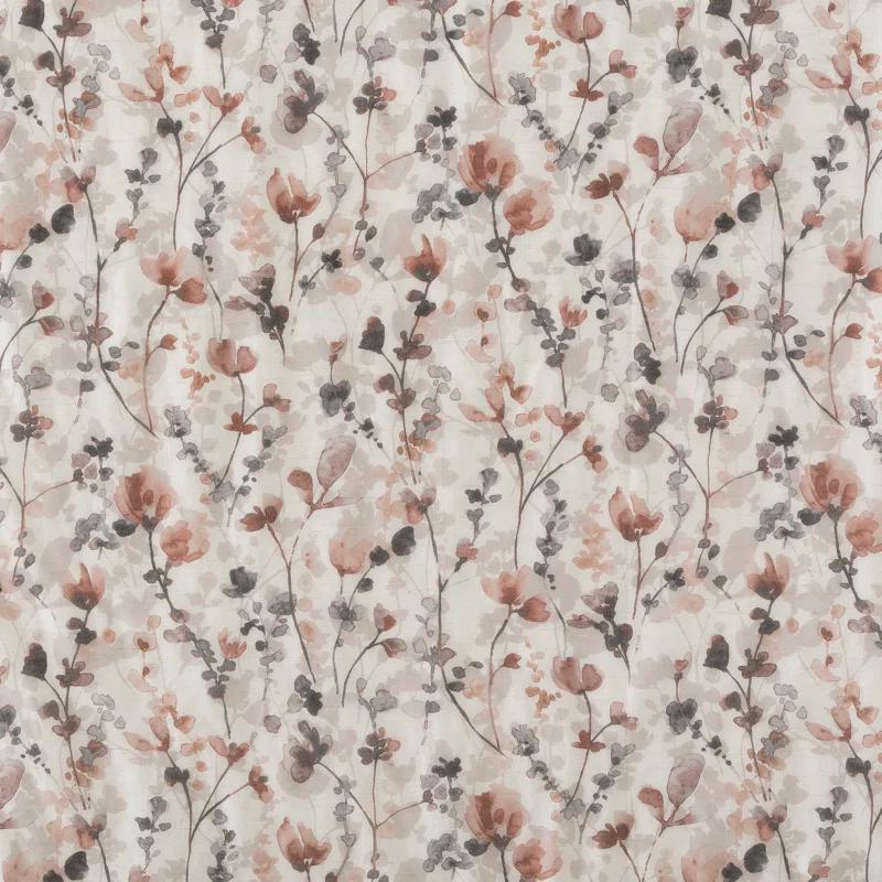 Scott Living Jessa Linen Blend Floral Semi-Sheer Rod Pocket Single Curtain Panel & Reviews | Wayfair