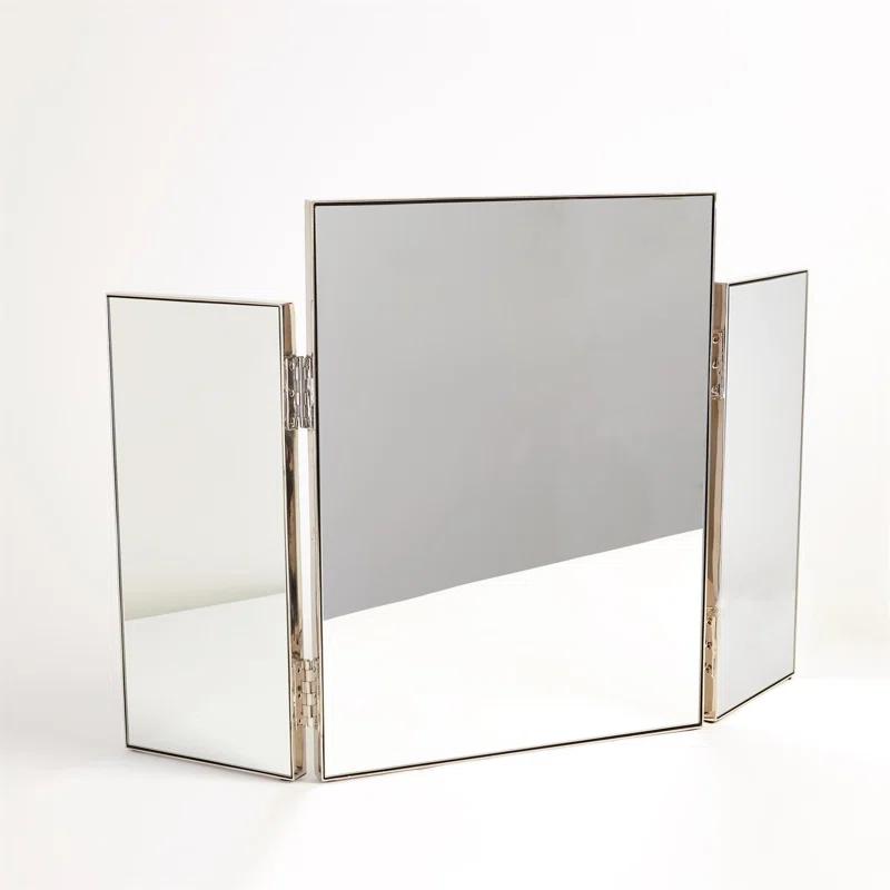 Tri-Fold Vanity Mirror-Nickel