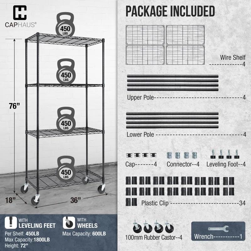CAPHAUS Shelving Unit with Wheels