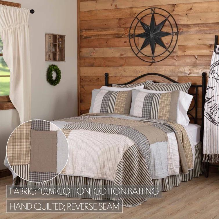 VHC Brands Ashmont Farmhouse / Country Cotton Patchwork Quilt