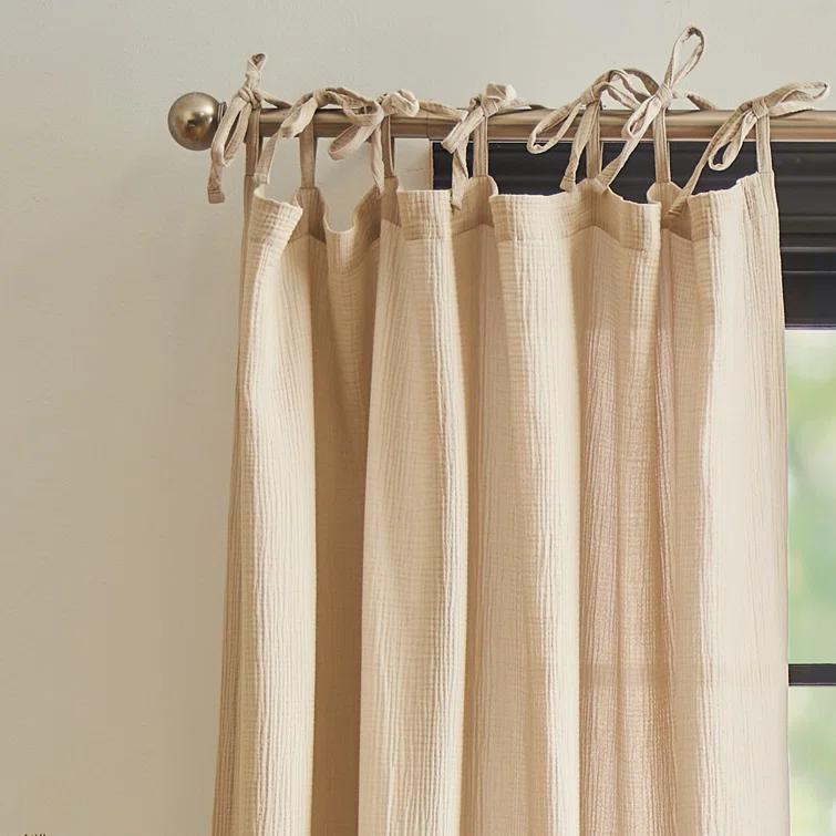 DKNY Pure DKNY Pure Cotton Gauze Tietab Offwhite Curtain Panel Pair (Set of 2)