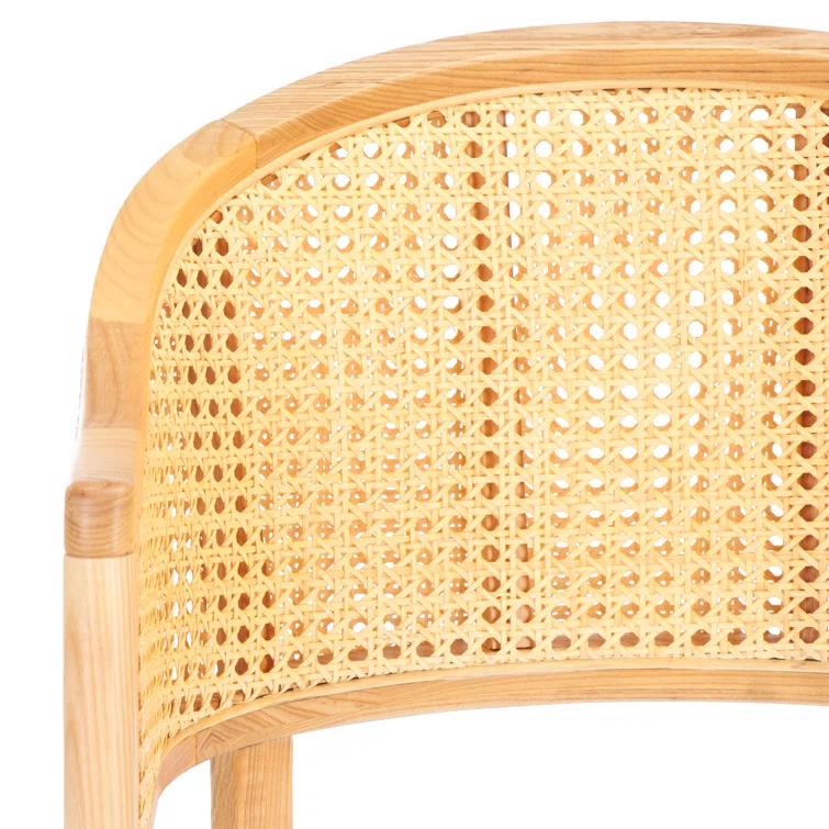 Rogue Chic Black Rattan and Cane Mid-Century Arm Chair