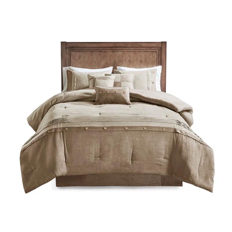Madison Park Boone 7 Piece Faux Suede Comforter Set
