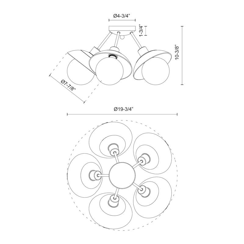 Alora Mood Francesca Glass Semi Flush Mount