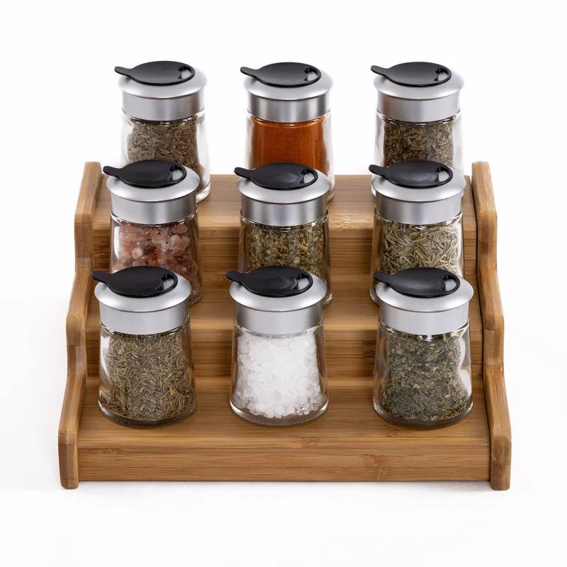 Seville Classics 3-Tier Expandable Bamboo Spice Rack