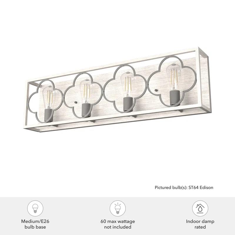 Hunter Fan Gablecrest 4 Light  Flush Mount Bathroom Vanity Wall Light Fixture