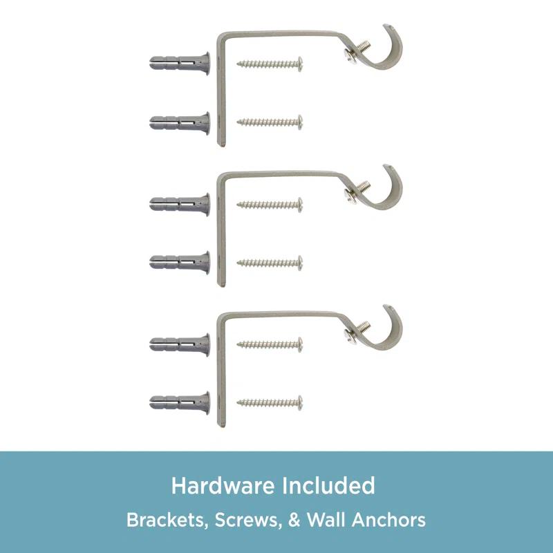 Kenney Manchester Mercer 3/4" Brushed Nickel Single Curtain Rod