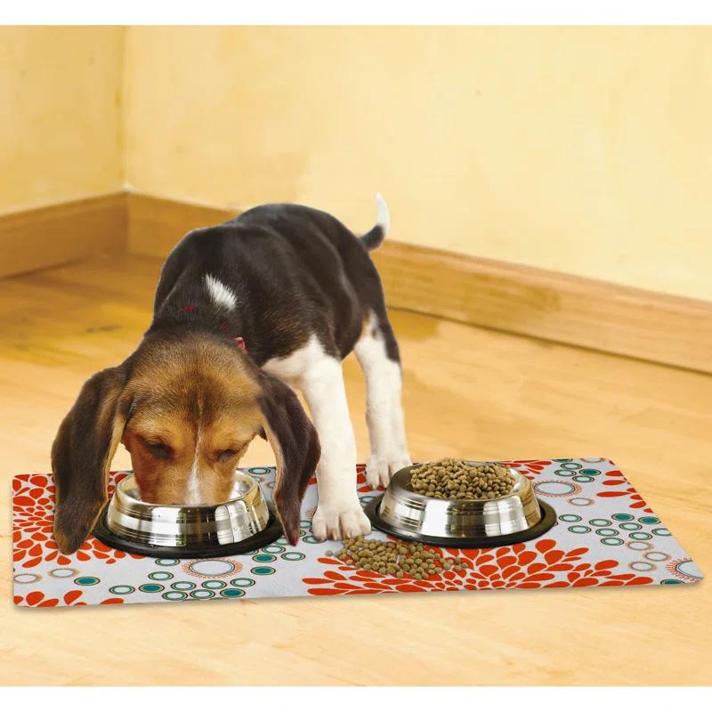 Drymate Pet Bowl Placemat, Feeding Mat For Dog & Cat - Thin, Absorbent, Waterproof, Machine Washable