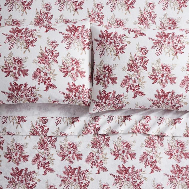 Tahari Toile 4-Piece Triple Brushed Cotton Flannel Bed Sheet Set