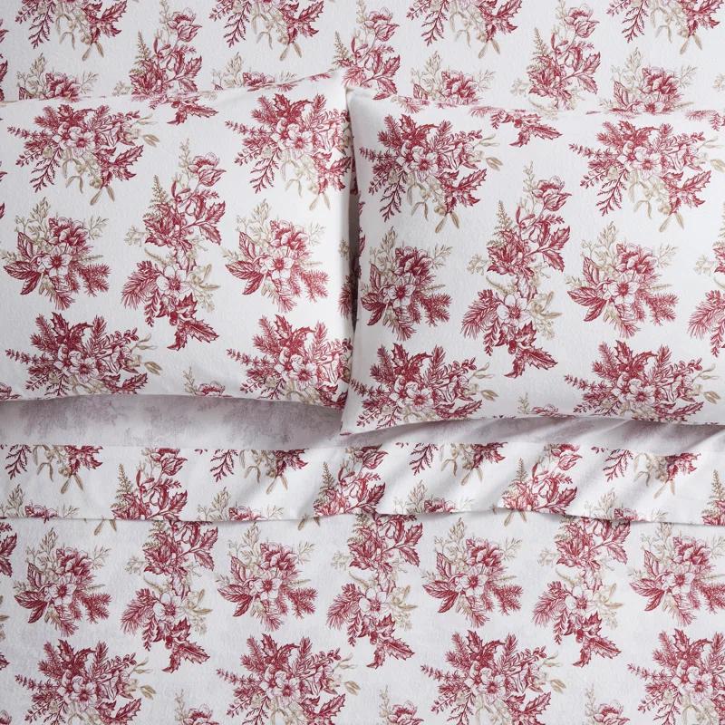 Tahari Toile 4-Piece Triple Brushed Cotton Flannel Bed Sheet Set